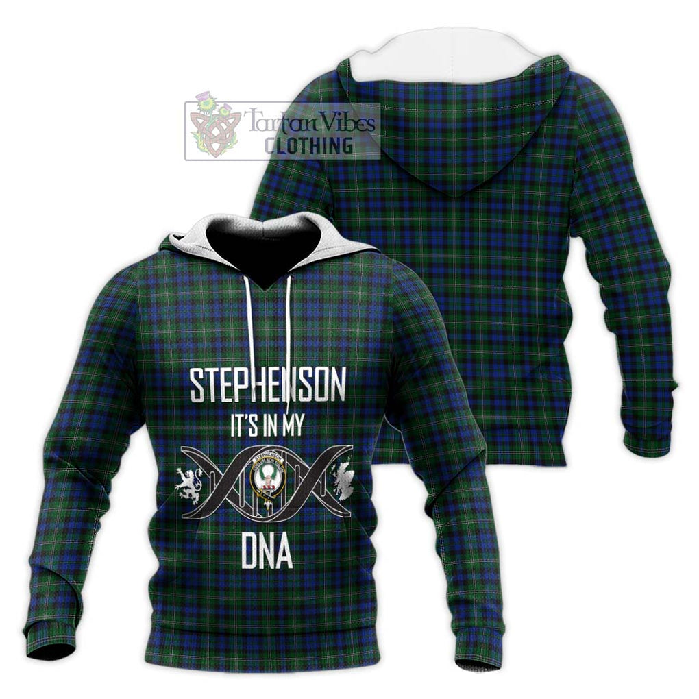 Stephenson Hunting Tartan Knitted Hoodie with Family Crest DNA In Me Style Unisex Knitted Pullover Hoodie - Tartanvibesclothing Shop