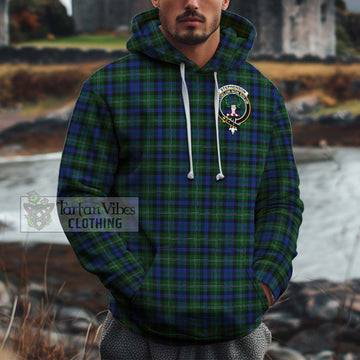 Stephenson Hunting Tartan Cotton Hoodie with Family Crest