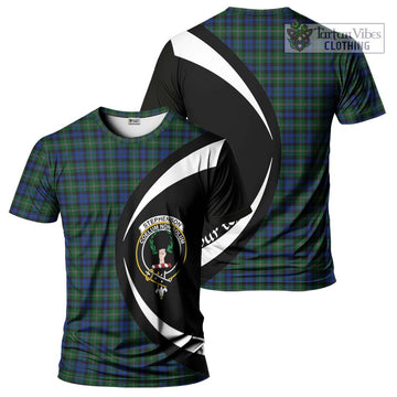 Stephenson Hunting Tartan T-Shirt with Family Crest Circle Style