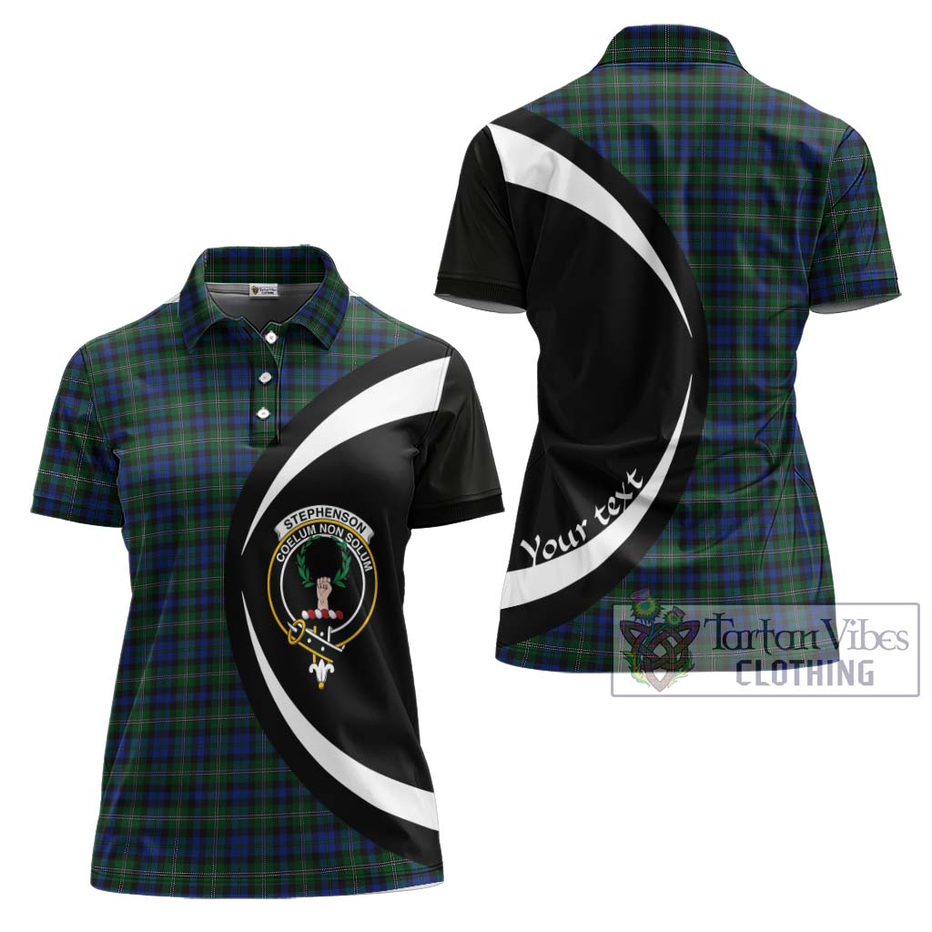 Stephenson Hunting Tartan Women's Polo Shirt with Family Crest Circle Style Women - Tartan Vibes Clothing