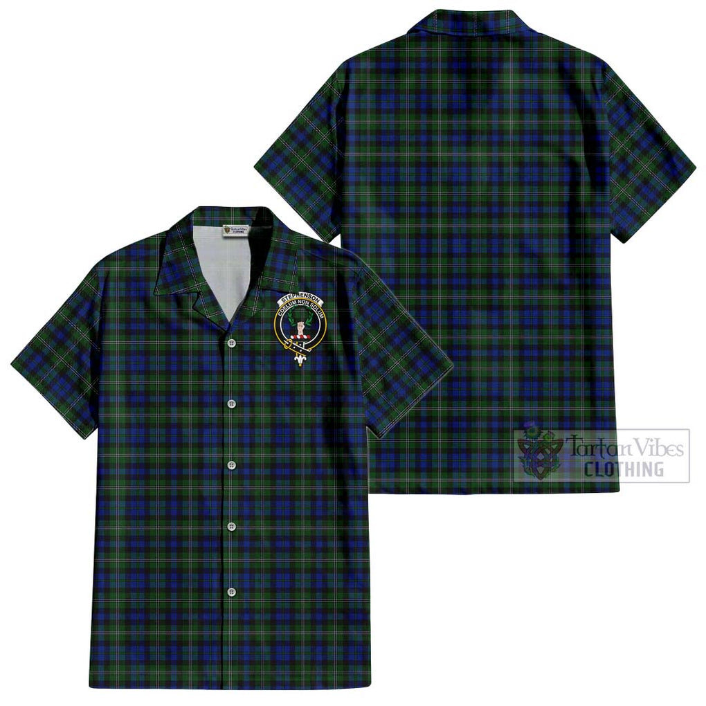 Stephenson Hunting Tartan Cotton Hawaiian Shirt with Family Crest Kid - Tartan Vibes Clothing