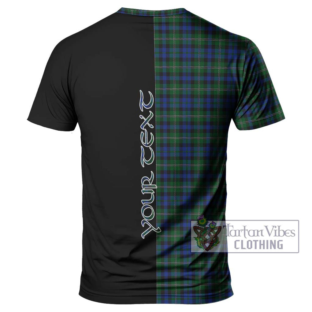 Stephenson Hunting Tartan T-Shirt with Family Crest and Half Of Me Style - Tartanvibesclothing Shop