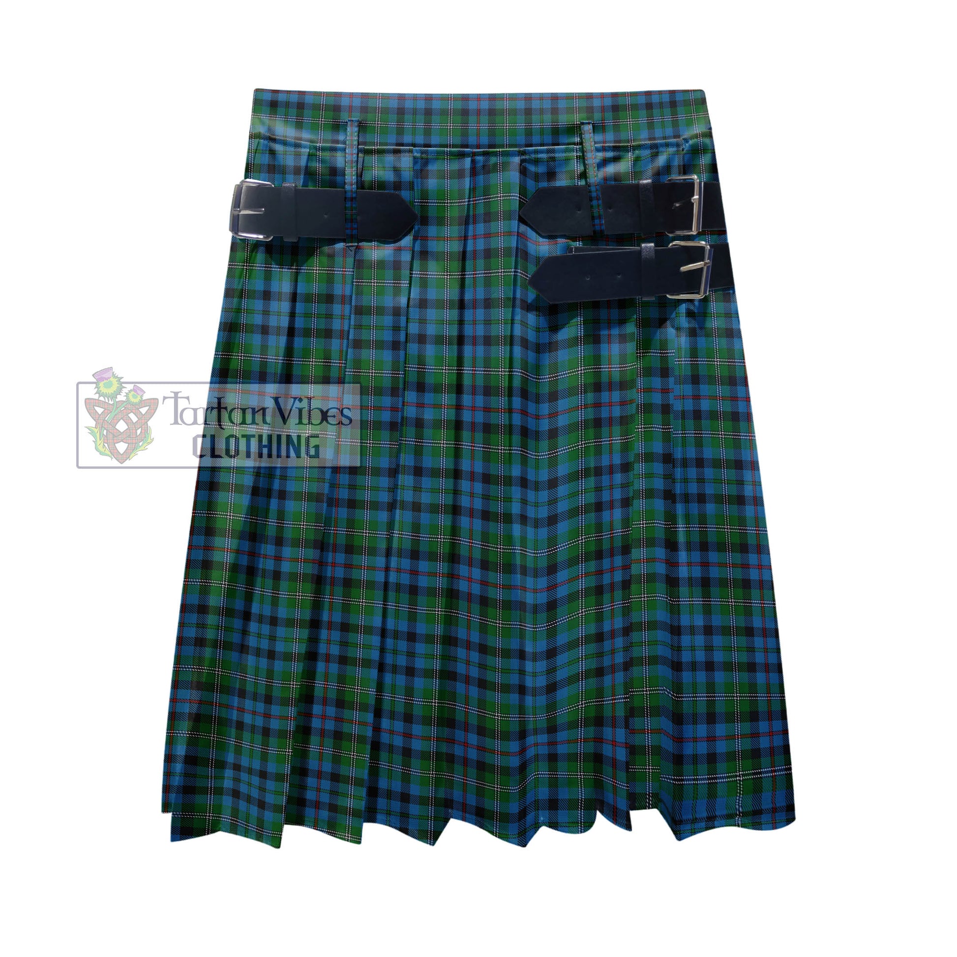 Tartan Vibes Clothing Stephenson Hunting Red Stripe Tartan Men's Pleated Skirt - Fashion Casual Retro Scottish Style