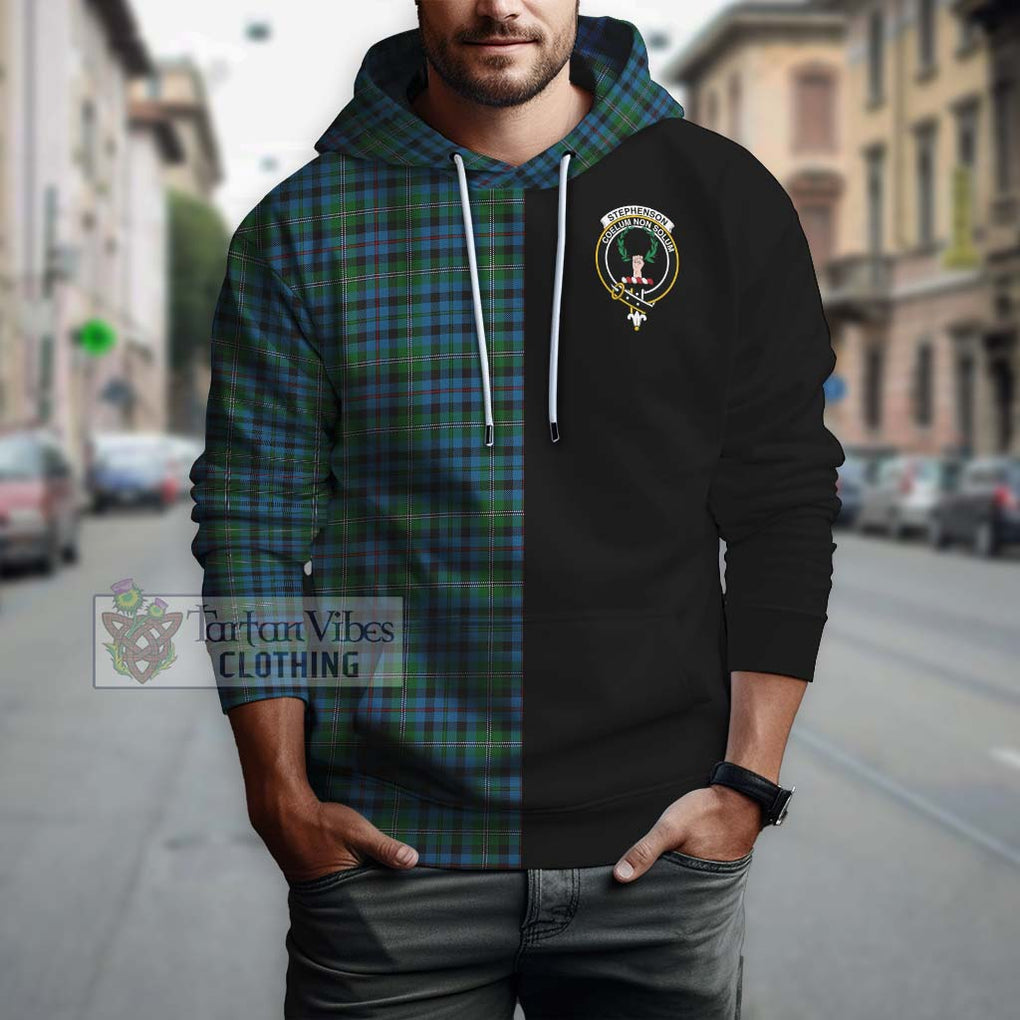 Stephenson Hunting Red Stripe Tartan Hoodie with Family Crest and Half Of Me Style Zip Hoodie - Tartanvibesclothing Shop