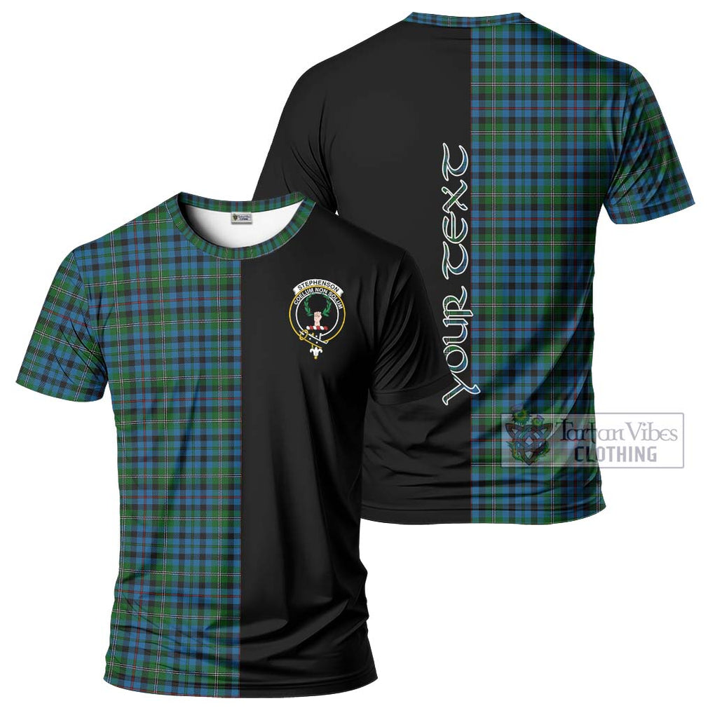 Stephenson Hunting Red Stripe Tartan T-Shirt with Family Crest and Half Of Me Style Kid's Shirt - Tartanvibesclothing Shop