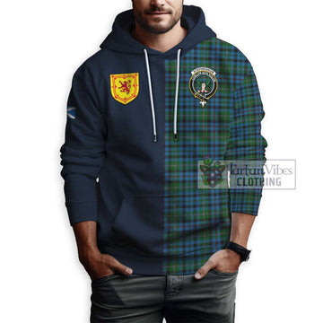 Stephenson Hunting Red Stripe Tartan Hoodie Alba with Scottish Lion Royal Arm Half Style