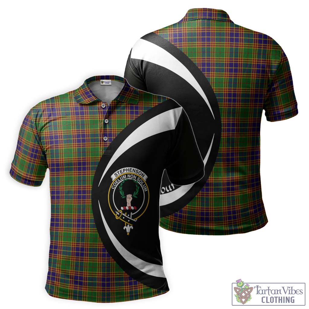 Tartan Vibes Clothing Stephenson Old Tartan Men's Polo Shirt with Family Crest Circle Style