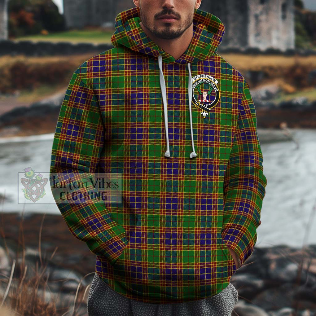 Stephenson Old Tartan Cotton Hoodie with Family Crest Pullover Hoodie XS - Tartan Vibes Clothing