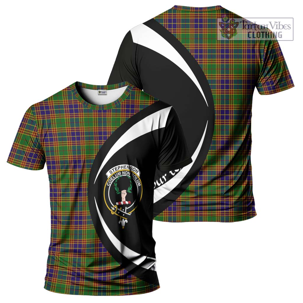 Tartan Vibes Clothing Stephenson Old Tartan T-Shirt with Family Crest Circle Style