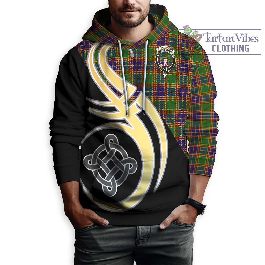 Stephenson Old Tartan Hoodie with Family Crest and Celtic Symbol Style Zip Hoodie - Tartan Vibes Clothing