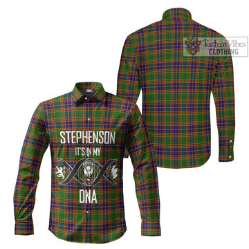 Stephenson Old Tartan Long Sleeve Button Shirt with Family Crest DNA In Me Style