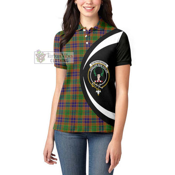 Stephenson Old Tartan Women's Polo Shirt with Family Crest Circle Style