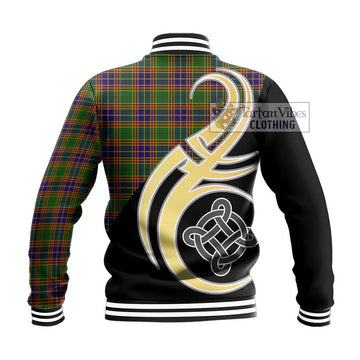 Stephenson Old Tartan Baseball Jacket with Family Crest and Celtic Symbol Style