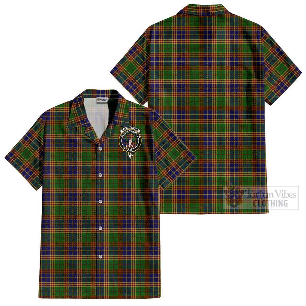 Stephenson Old Tartan Cotton Hawaiian Shirt with Family Crest Kid - Tartan Vibes Clothing