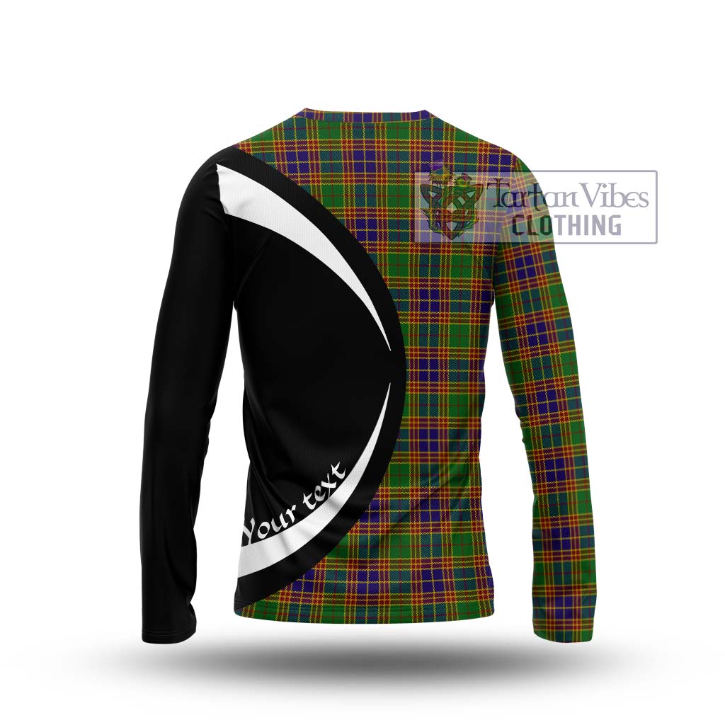 Tartan Vibes Clothing Stephenson Old Tartan Long Sleeve T-Shirt with Family Crest Circle Style