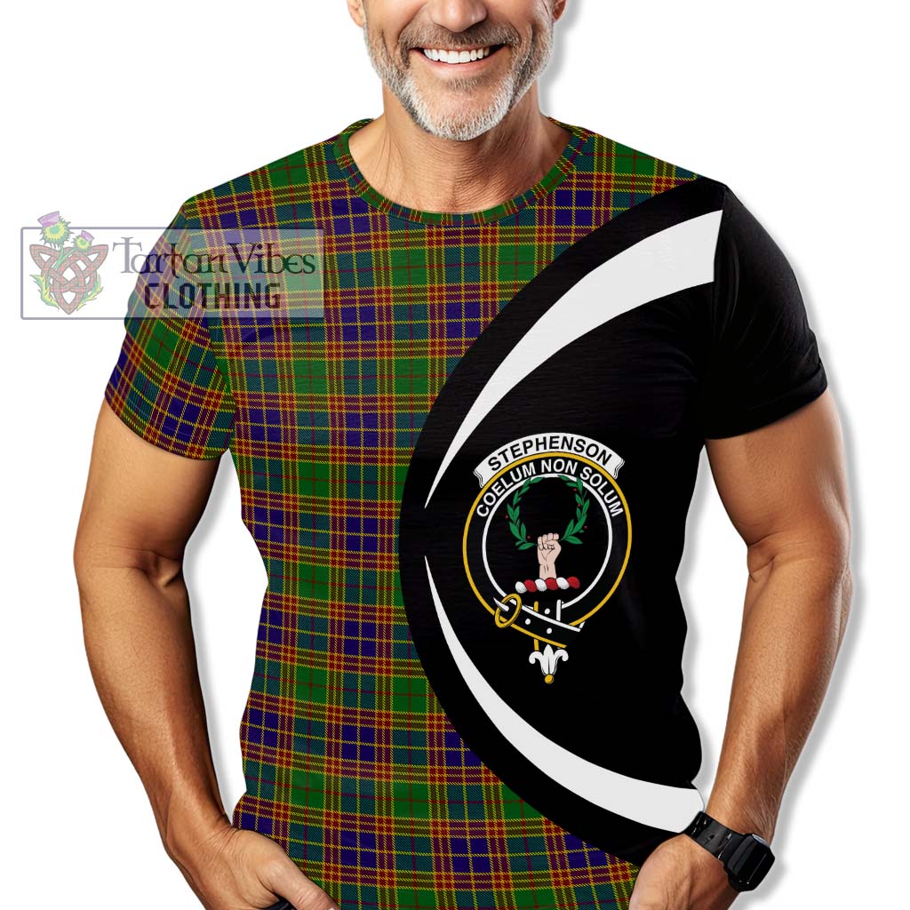 Tartan Vibes Clothing Stephenson Old Tartan T-Shirt with Family Crest Circle Style