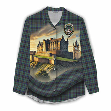 Stephenson (Stevenson) Tartan Family Crest Women's Casual Shirt with Scottish Ancient Castle Style Female - Tartan Vibes Clothing