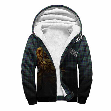 Stephenson (Stevenson) Crest Tartan Sherpa Hoodie with Golden Lion Emblem Celtic Style Unisex S - Tartan Vibes Clothing