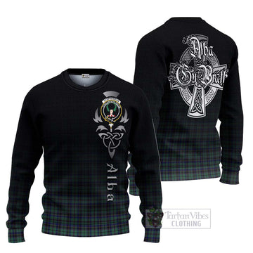 Stephenson (Stevenson) Tartan Knitted Sweater Featuring Alba Gu Brath Family Crest Celtic Inspired