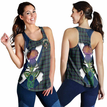 Stephenson (Stevenson) Tartan Family Crest Women's Racerback Tanks Scottish Thistle Celtic Inspired 4XL - Tartan Vibes Clothing