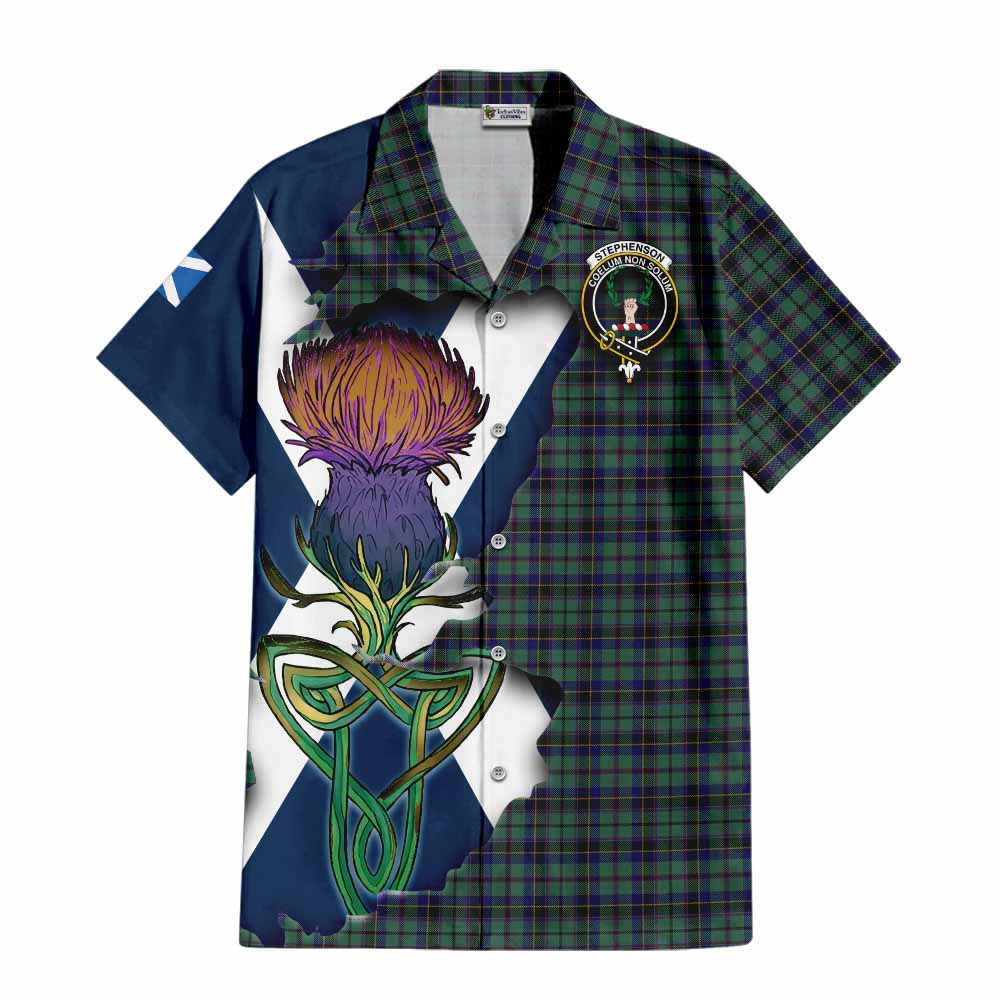 Stephenson (Stevenson) Tartan Family Crest Hawaiian Shirt Scottish Thistle Celtic Inspired Kid - Tartan Vibes Clothing