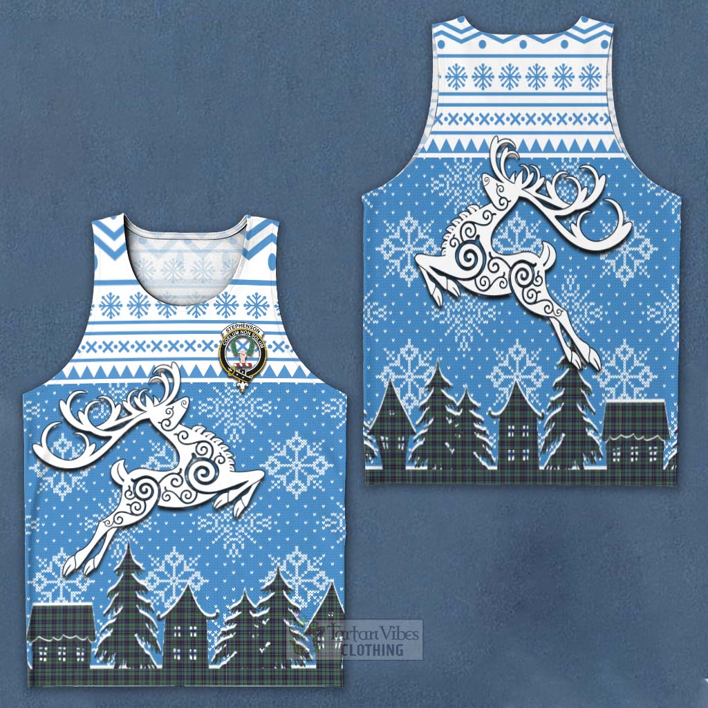 Stephenson (Stevenson) Clan Christmas Men's Tank Top Celtic Reindeer Style Men - Tartan Vibes Clothing