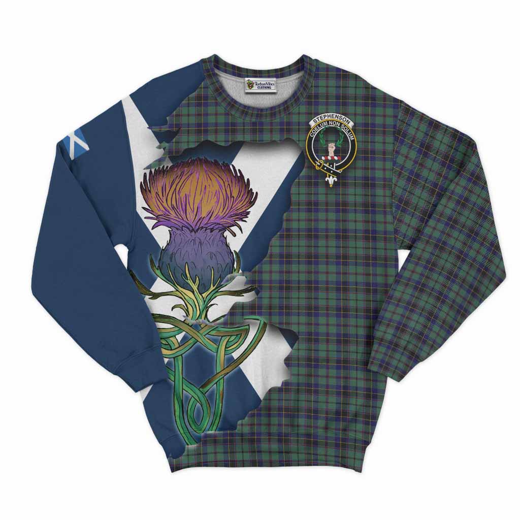 Stephenson (Stevenson) Tartan Family Crest Sweatshirt Scottish Thistle Celtic Inspired Unisex - Tartan Vibes Clothing