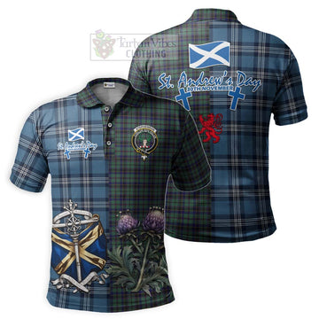 Stephenson (Stevenson) Tartan Polo Shirt Happy St. Andrew's Day Half Tartan Style