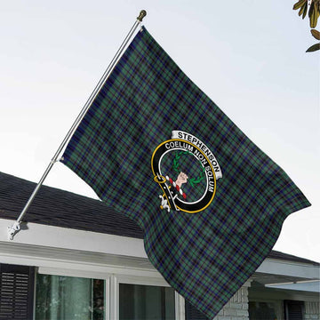 Stephenson (Stevenson) Tartan House Flag with Family Crest