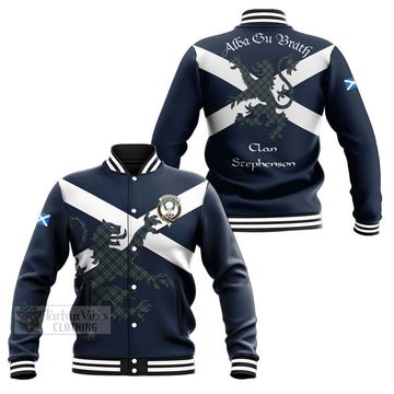 Stephenson (Stevenson) Tartan Lion Rampant Baseball Jacket Proudly Display Your Heritage with Alba Gu Brath and Clan Name Unisex - Tartan Vibes Clothing