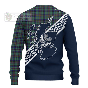 Stephenson (Stevenson) Tartan Knitted Sweater Featuring Thistle and Scotland Map