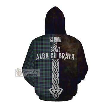 Stephenson (Stevenson) Tartan Family Crest Cotton Hoodie Alba Gu Brath Be Brave Lion Ancient Style Pullover Hoodie - Tartan Vibes Clothing