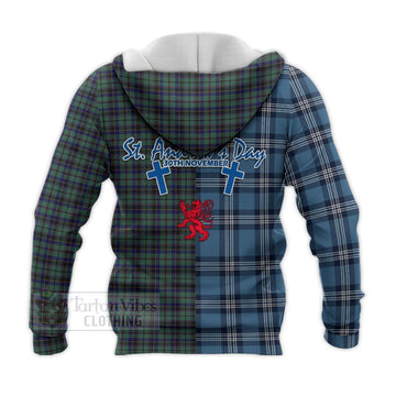 Stephenson (Stevenson) Tartan Knitted Hoodie Happy St. Andrew's Day Half Tartan Style