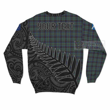 Stephenson (Stevenson) Crest Tartan Sweatshirt with New Zealand Silver Fern Half Style - Tartan Vibes Clothing