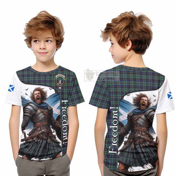 Stephenson (Stevenson) Crest Tartan Kid T-Shirt Inspired by the Freedom of Scottish Warrior