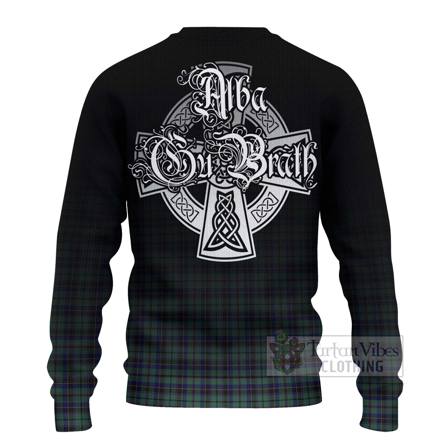 Tartan Vibes Clothing Stephenson (Stevenson) Tartan Knitted Sweater Featuring Alba Gu Brath Family Crest Celtic Inspired