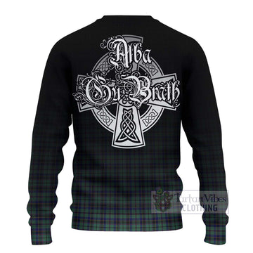 Stephenson (Stevenson) Tartan Knitted Sweater Featuring Alba Gu Brath Family Crest Celtic Inspired