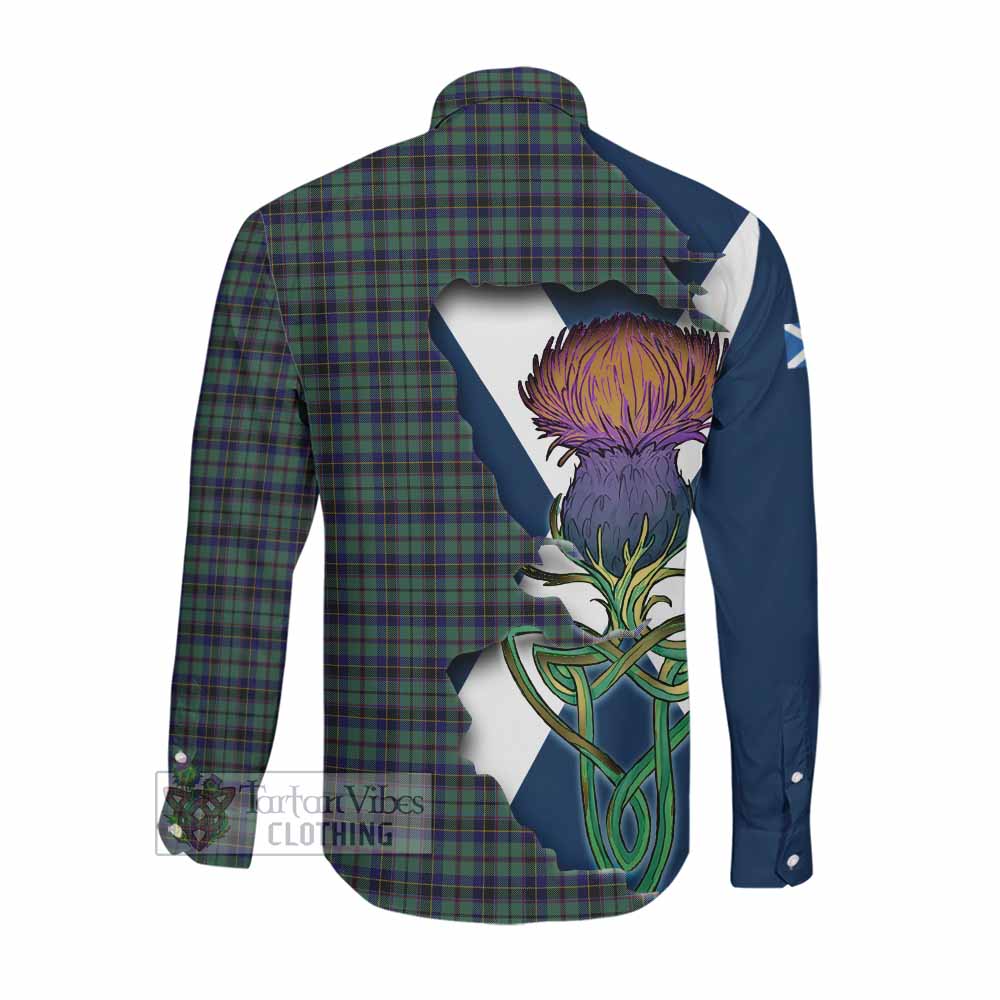 Stephenson (Stevenson) Tartan Family Crest Long Sleeve Button Shirt Scottish Thistle Celtic Inspired Men's Shirt - Tartan Vibes Clothing