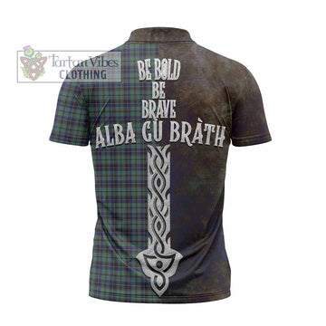 Stephenson (Stevenson) Tartan Family Crest Zipper Polo Shirt Alba Gu Brath Be Brave Lion Ancient Style - Tartan Vibes Clothing