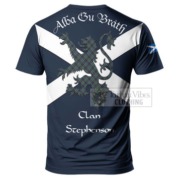 Stephenson (Stevenson) Tartan Lion Rampant T-Shirt  Proudly Display Your Heritage with Alba Gu Brath and Clan Name