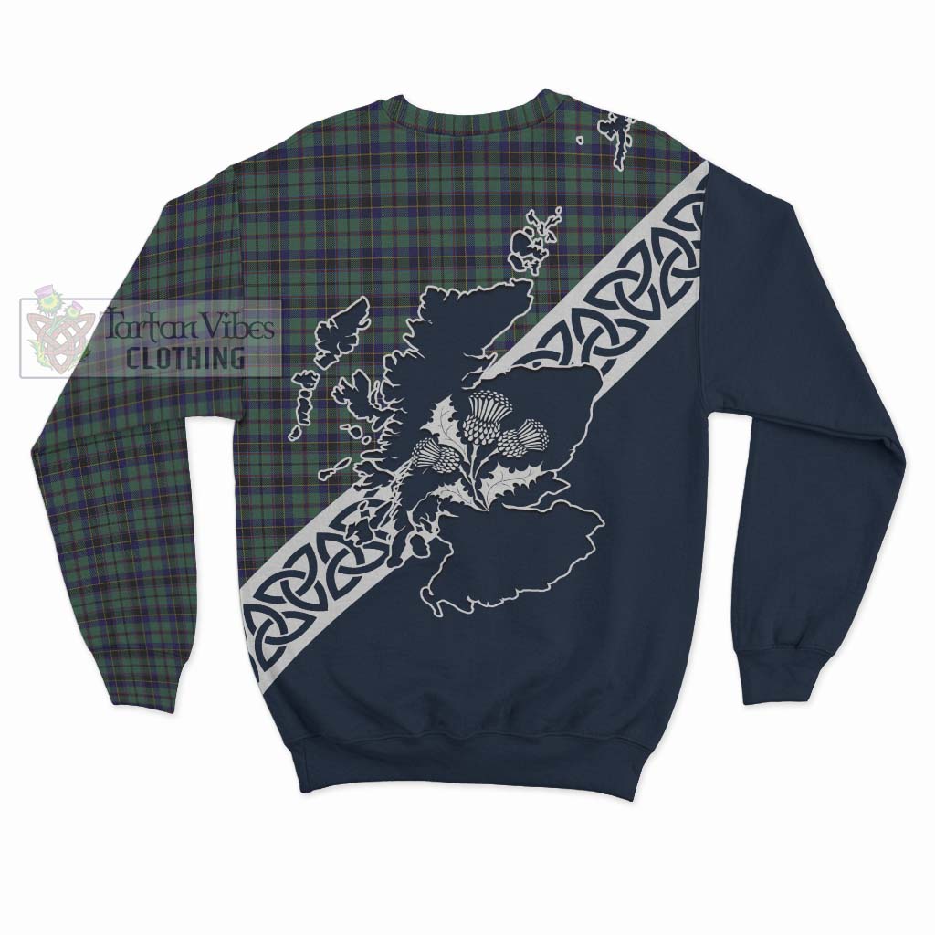 Tartan Vibes Clothing Stephenson (Stevenson) Tartan Sweatshirt Featuring Thistle and Scotland Map