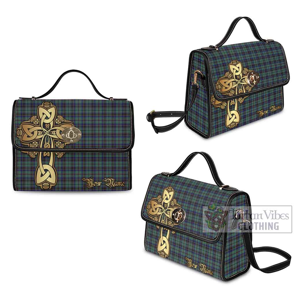 Stephenson (Stevenson) Tartan Waterproof Canvas Bag Golden Thistle Celtic Cross Style - Tartan Vibes Clothing