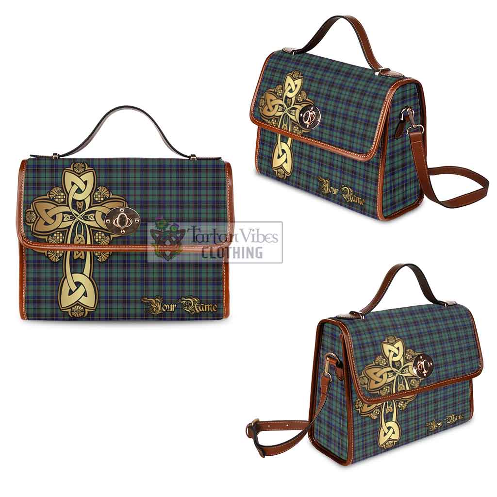 Stephenson (Stevenson) Tartan Waterproof Canvas Bag Golden Thistle Celtic Cross Style - Tartan Vibes Clothing