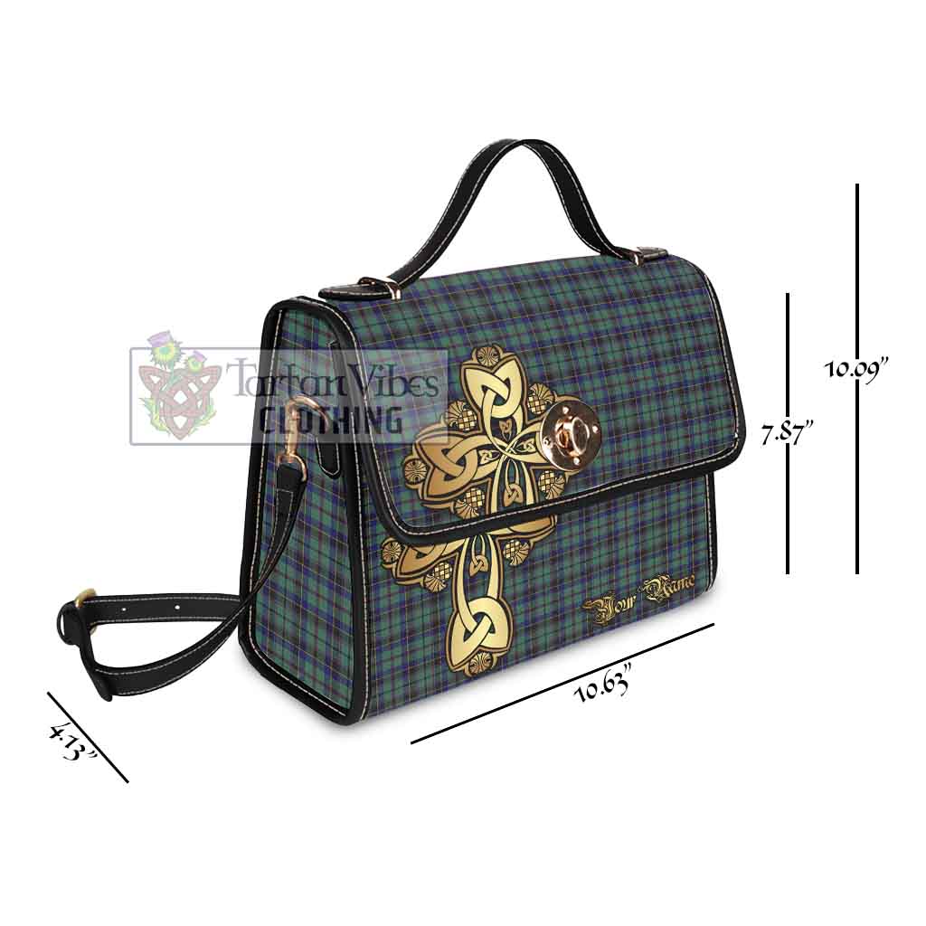 Stephenson (Stevenson) Tartan Waterproof Canvas Bag Golden Thistle Celtic Cross Style - Tartan Vibes Clothing