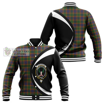 Stevenson Tartan Baseball Jacket with Family Crest Circle Style