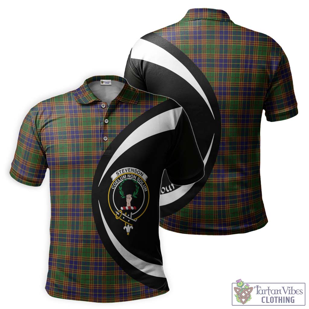 Stevenson Tartan Men's Polo Shirt with Family Crest Circle Style Kid - Tartan Vibes Clothing