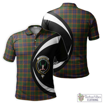 Stevenson Tartan Men's Polo Shirt with Family Crest Circle Style