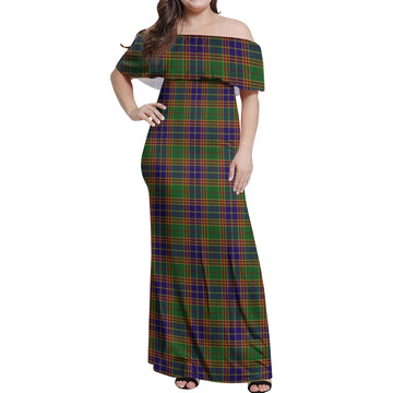 Stevenson Old Tartan Off Shoulder Long Dress