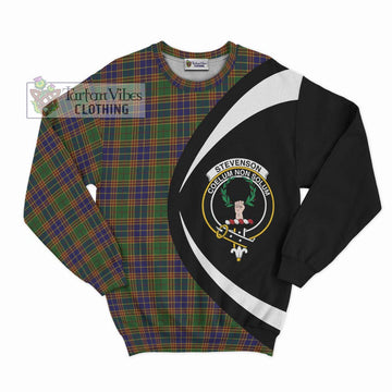 Stevenson Tartan Sweatshirt with Family Crest Circle Style