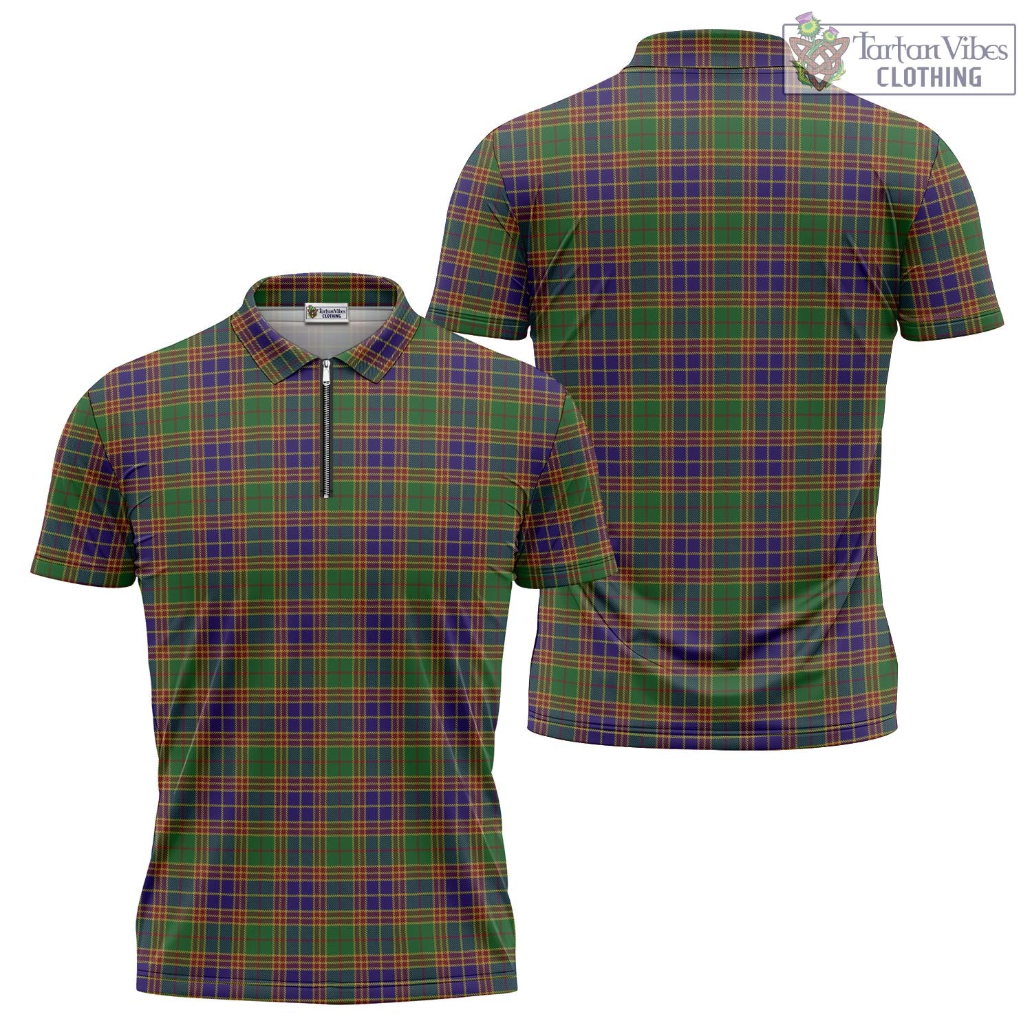 Tartan Vibes Clothing Stevenson Tartan Zipper Polo Shirt